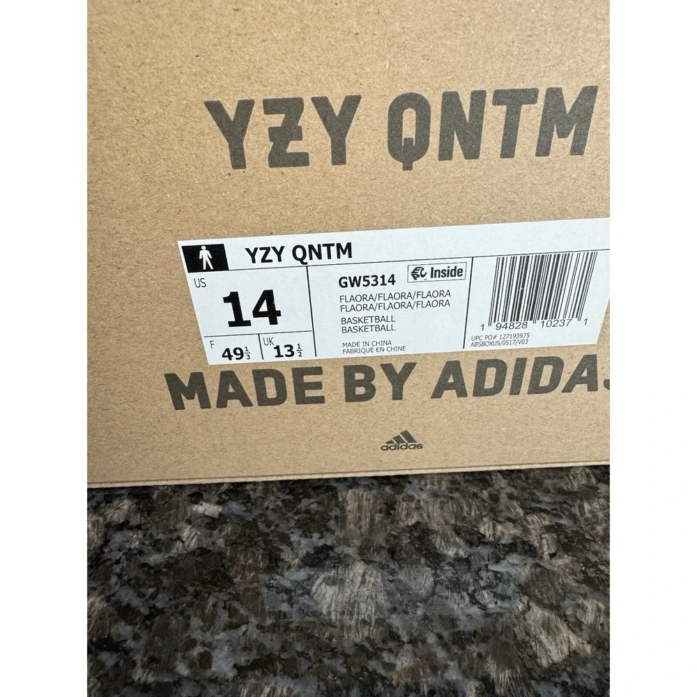 Adidas Yeezy QNTM Flaora Orange Tan High Top Sneakers GW5314 Mens 14